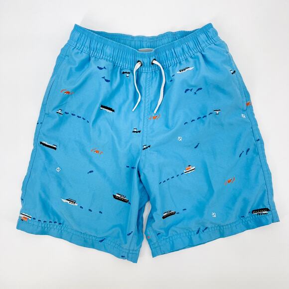Hanna Andersson Blue Embroidered Nautical Sea Swim Shots Boys 130 cm US 8 - Picture 1 of 5
